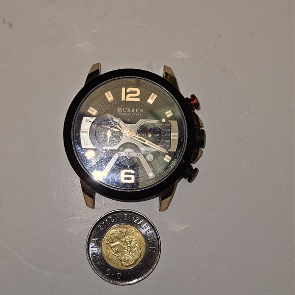 CURREN Chronograph Men’s Watch – Black & Gold Sport Style - Picture 7 of 16